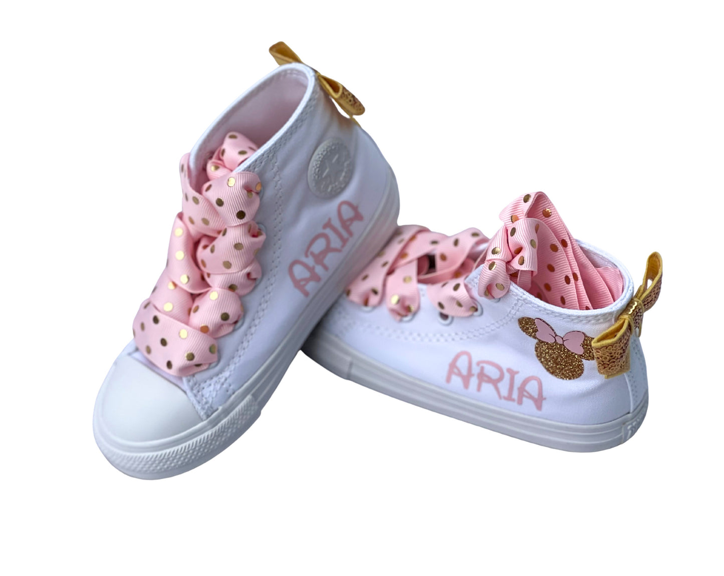 Pink and Gold Polka Dot Birthday Ribbon Trimmed Tutu Outfit