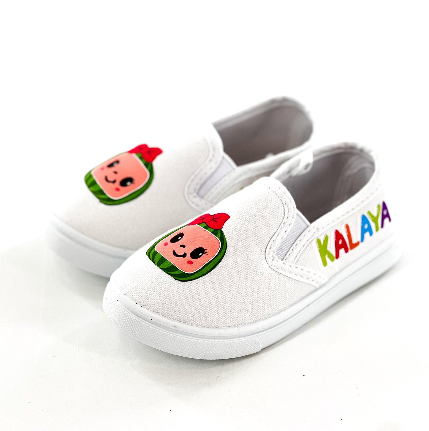 Custom Unisex White Slip-On Canvas