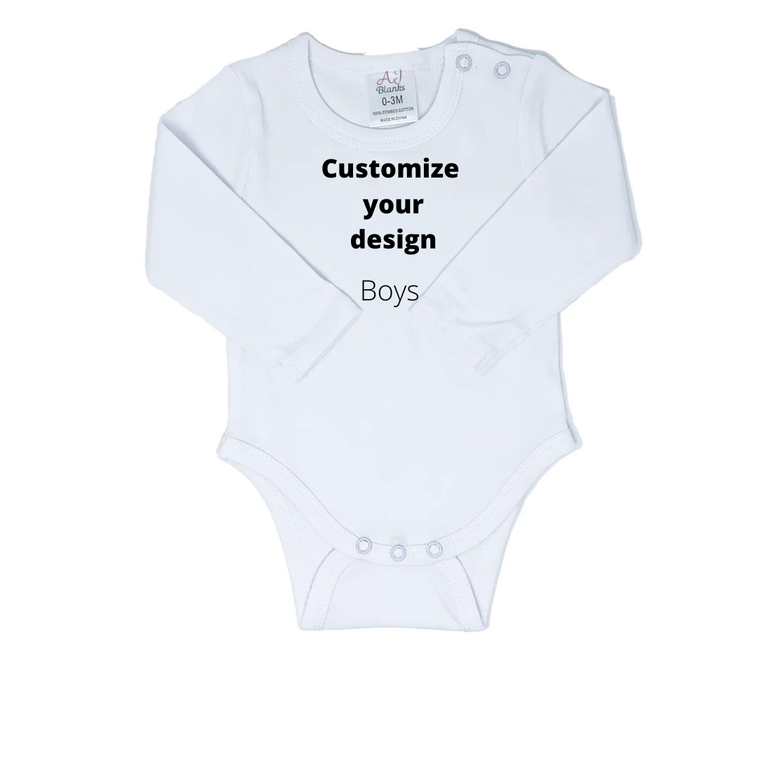 Custom White Infant Bodysuit (Embroidery Design)