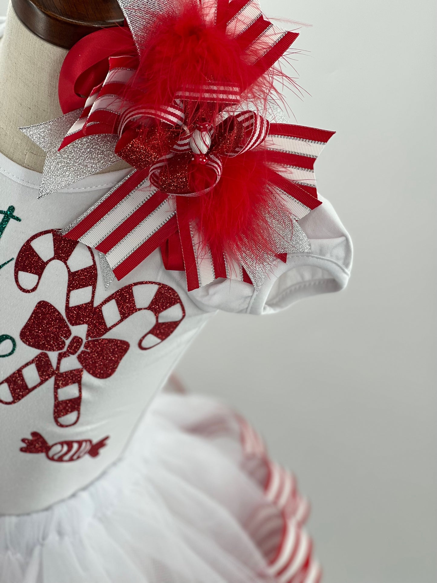 Candy Cane Ribbon Trimmed Tutu