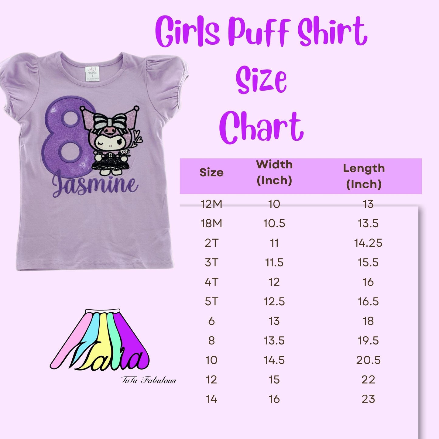 Kuromi-Inspired Birthday Tutu Outfit, Black Kitty Birthday Shirt, Black, Purple, Lavender, Number Shirt