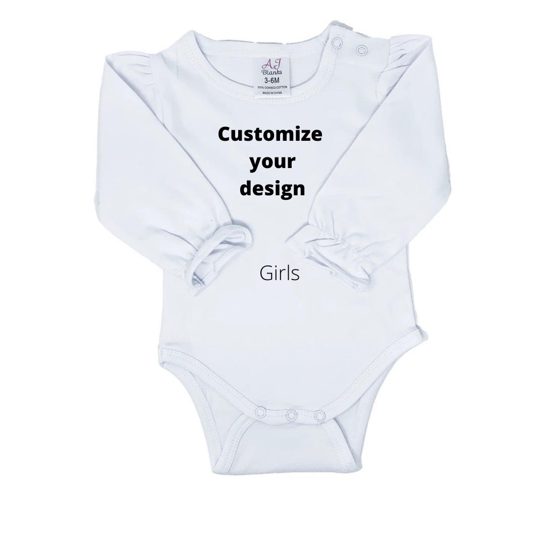 Custom White Infant Bodysuit (Embroidery Design)
