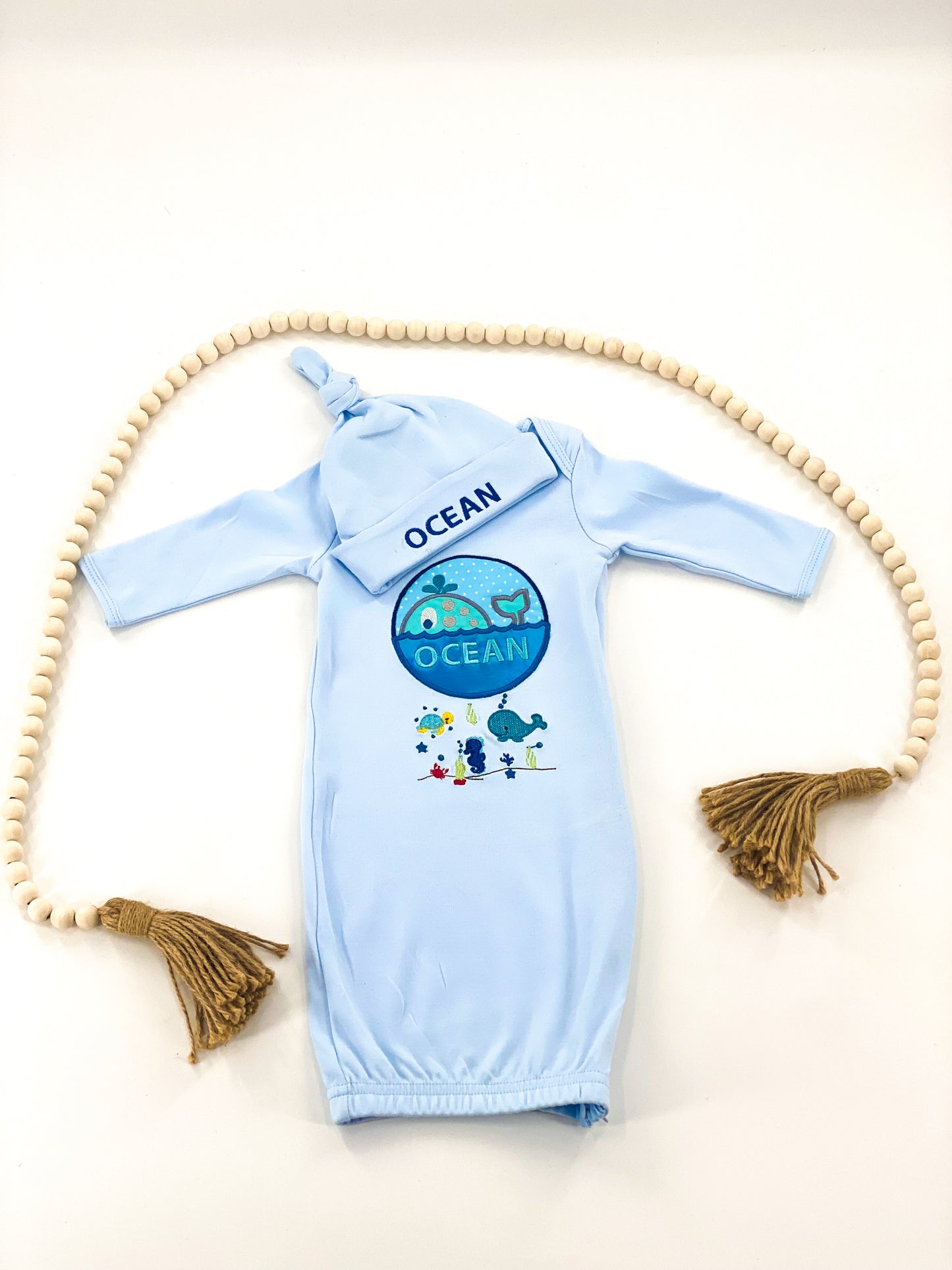 Personalized Baby Gown and Cap