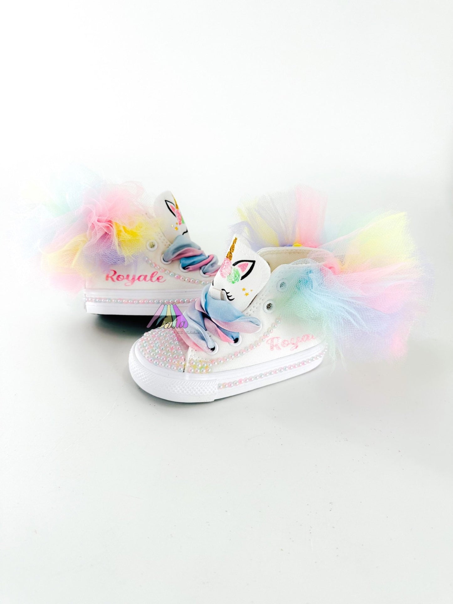 Unicorn Birthday Outfit: Embroidered Shirt, Pastel Tutu, Shoes & Headband