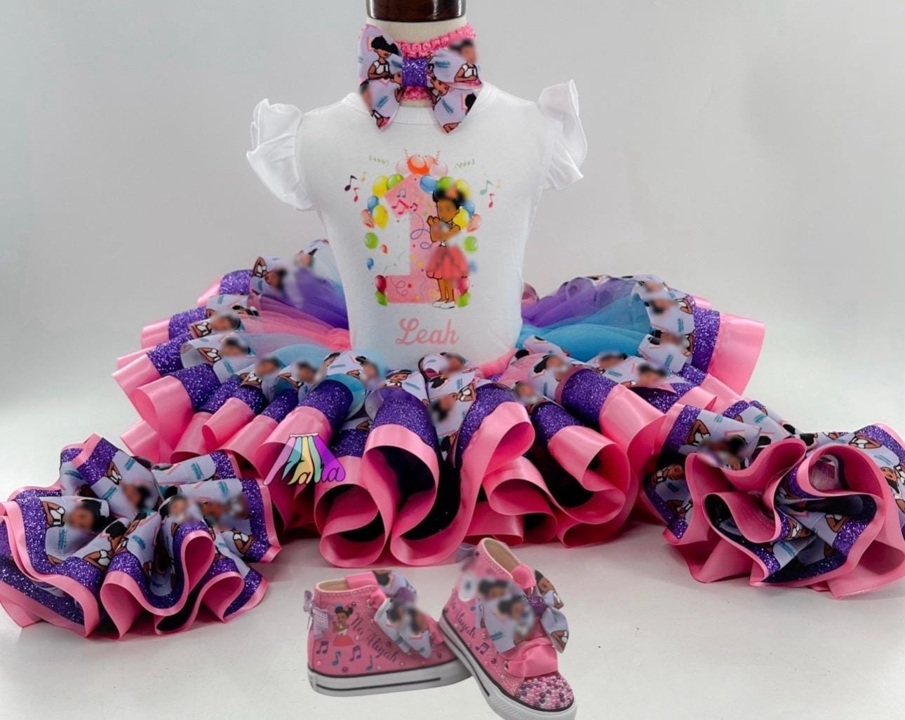 Gracie Corner Birthday Tutu Outfit, Custom Gracie’s Corner Birthday Shirt, Pink ,Turquoise, Purple