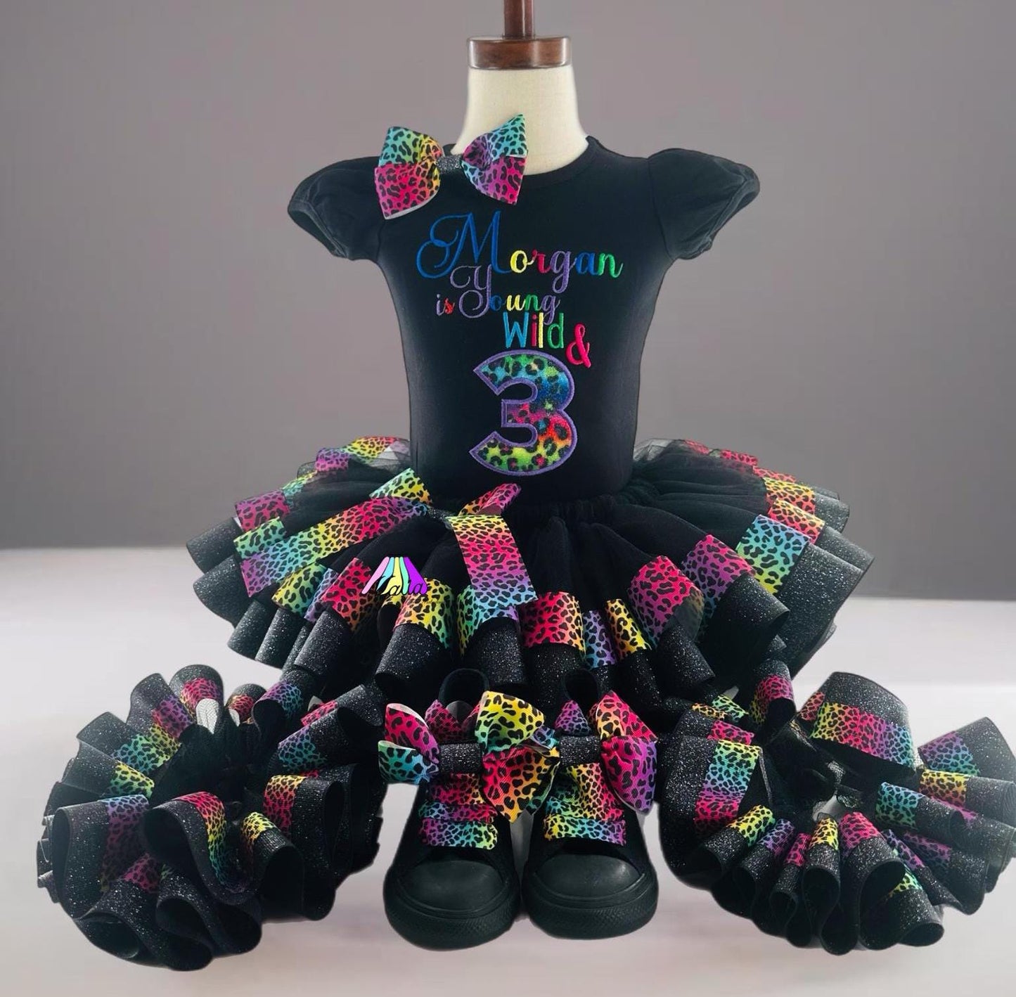 Wild One Birthday Tutu Outfit: Safari Theme, Personalized Bodysuit