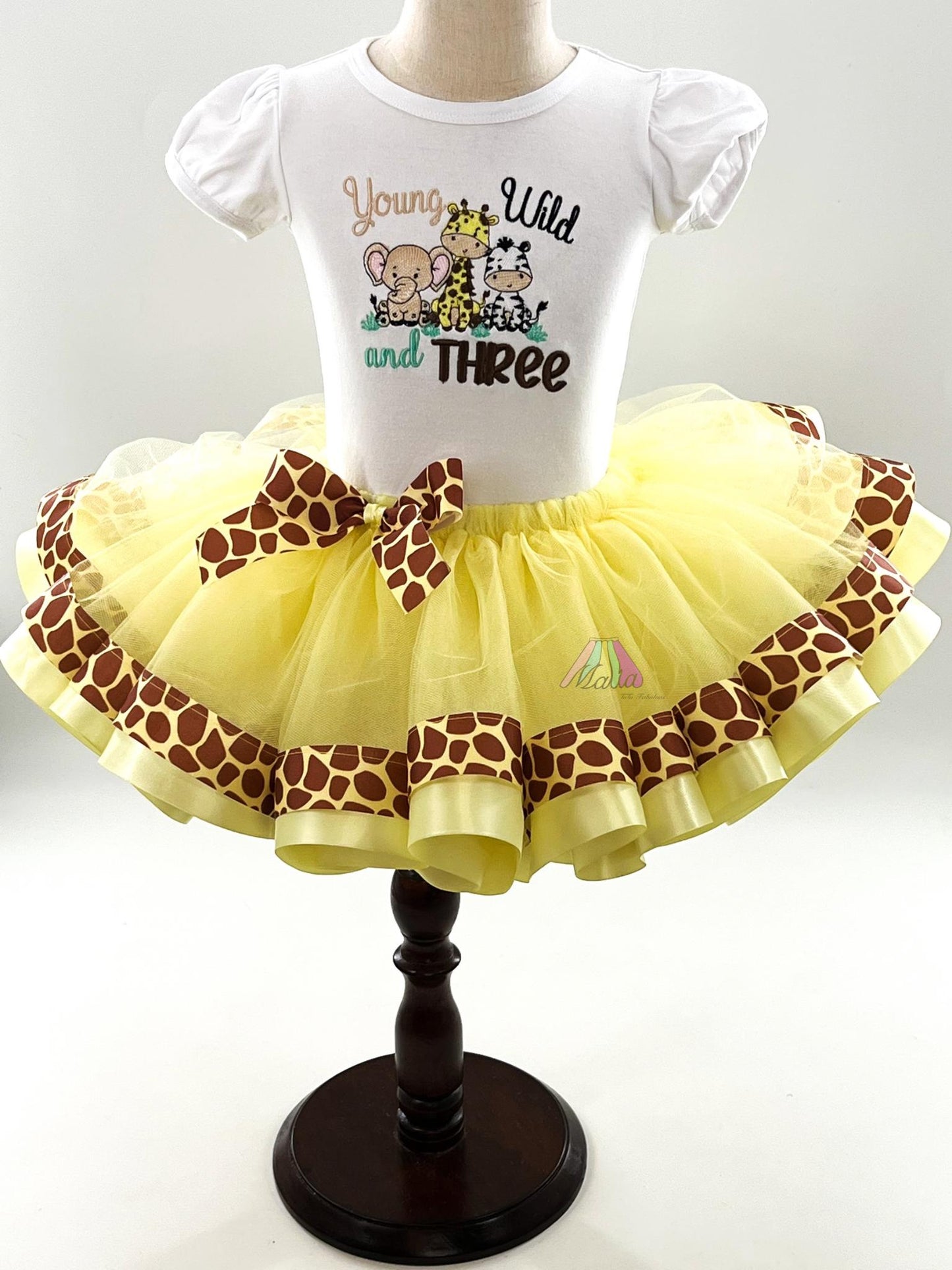Wild One Birthday Tutu Outfit: Safari Theme, Personalized Bodysuit
