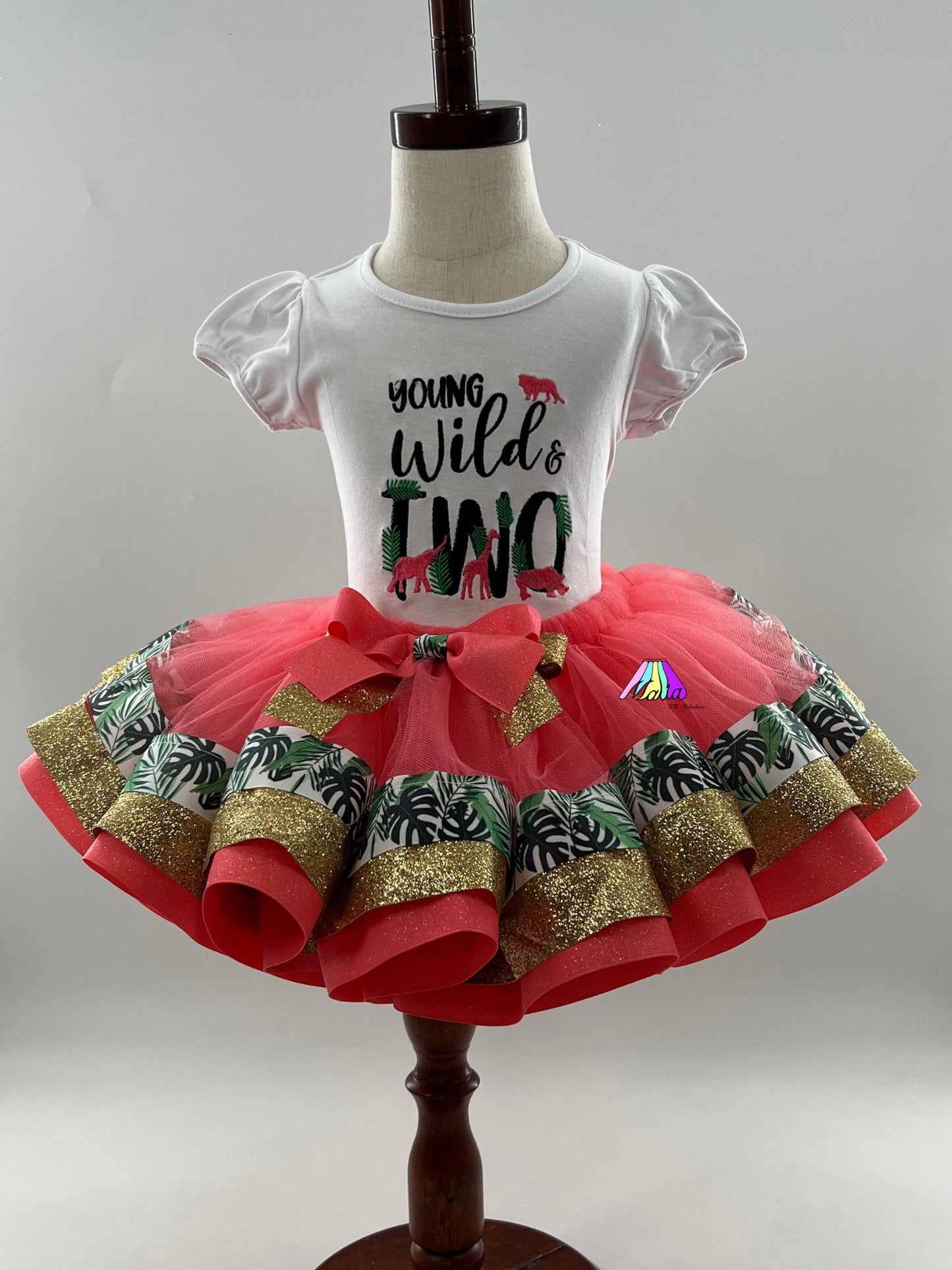 Wild One Birthday Tutu Outfit: Safari Theme, Personalized Bodysuit