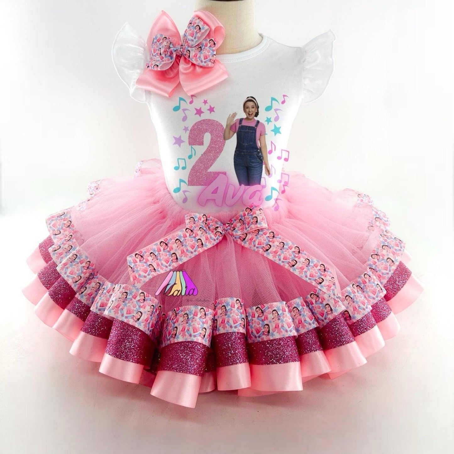 Miss Rachel Birthday Tutu Outfit: Custom Shirt, Bow & Sneakers